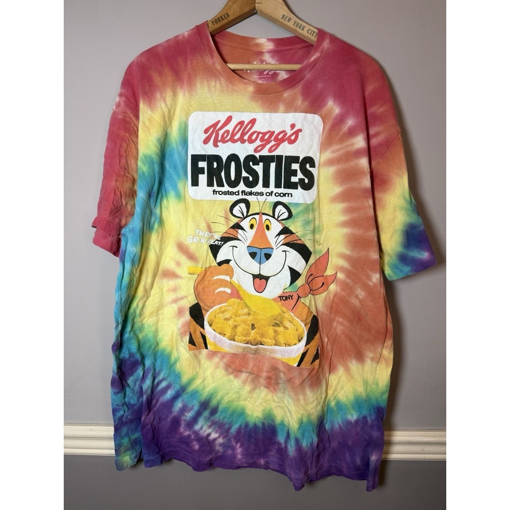 Kelloggs Frosties‎ Tony The Tiger Tie Dye Graphic Tee Men's Large
